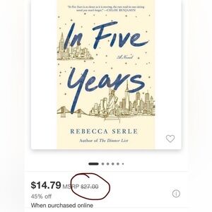 •In Five Years Book By Rebecca Serle•